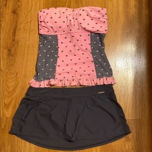 Pink and Grey Tankini Size L